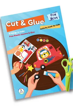 Cut and Glue activity book for kids (Boys)